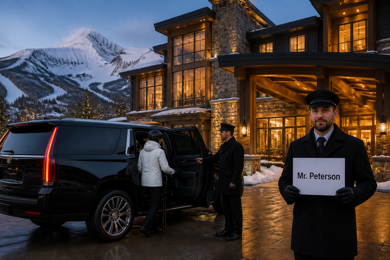 Exterior of a top-rated hotel in the Big Sky Montana resort area