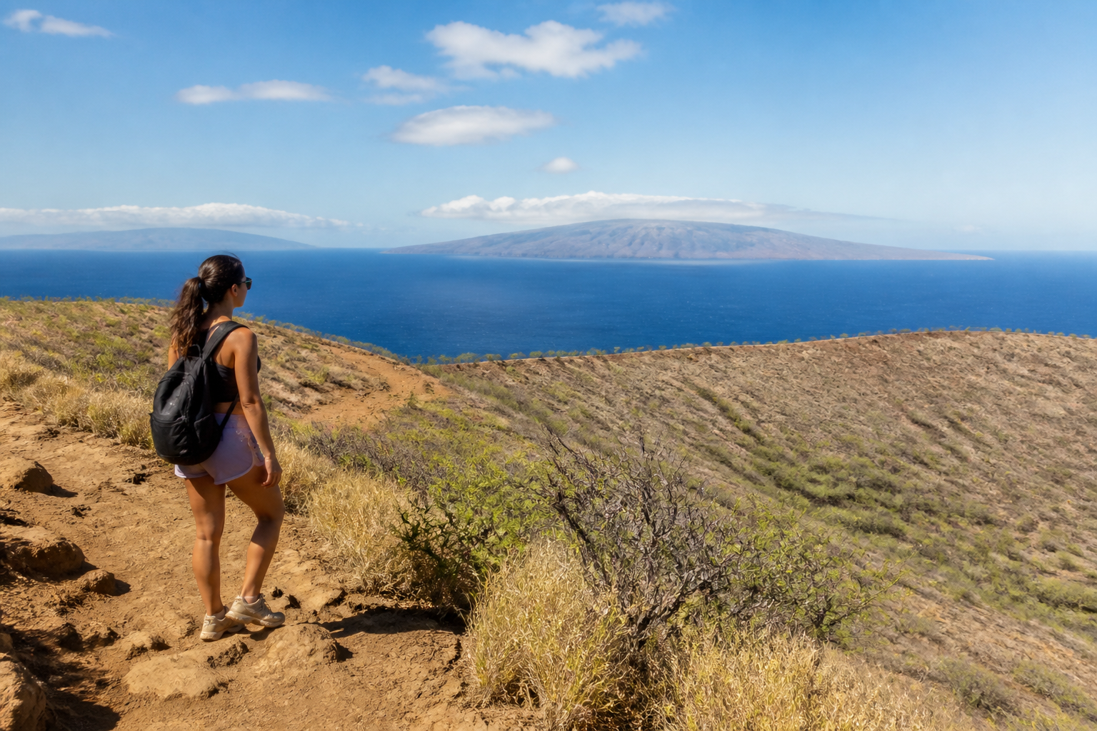 Clear blue skies over Kihei, Maui highlighting the leeward South Maui weather